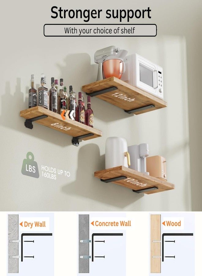 SHUCHI ESSENTIALS Shelf Brackets for Wall 8 Inch - Heavy Duty Metal L Angle Bracket (Set of 2) | Wall Shelf Support - Image 5